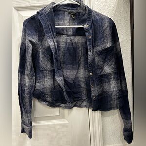 Forever 21 cropped flannel sweater